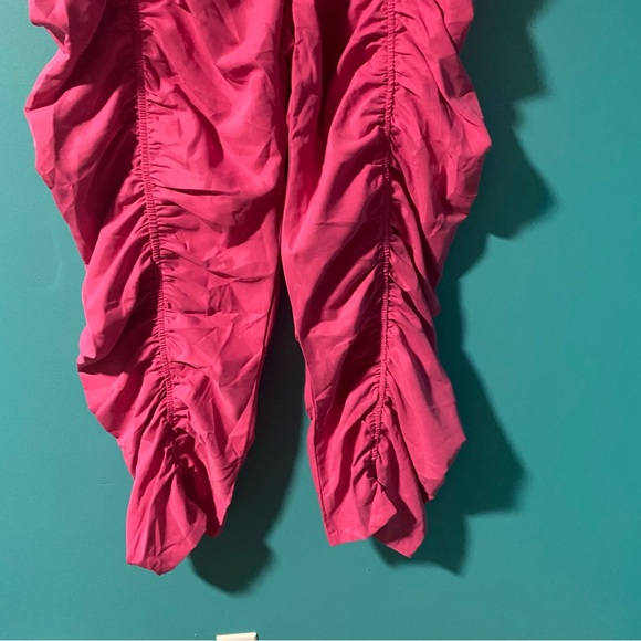 Shein Curve 4X Pink Ruched Stacked Pants Elastic Back Waist - Picture 3 of 6